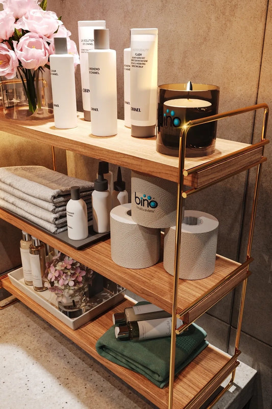 Bino Masa Üstü Düzenleyici Organizer Mutfak-Banyo Rafı Kitaplık Gold