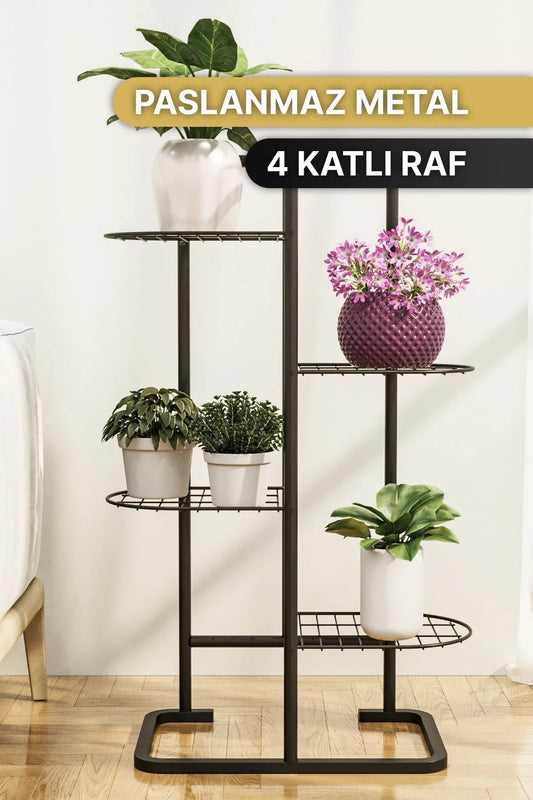 Bino Metal Saksı Standı, 4 Katlı