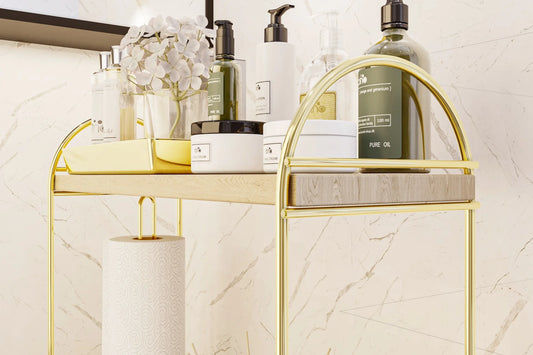 BİNO MUTFAK BANYO DÜZENLEYİCİ RAF, 2 KATLI, GOLD