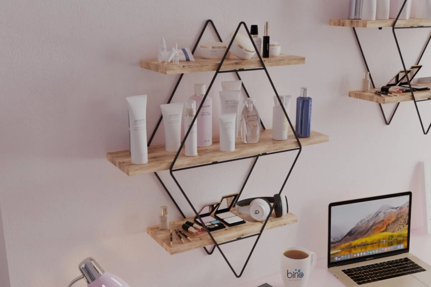 BİNO BÜYÜK BOY PRİZMA MUTFAK BANYO RAFI, SİYAH