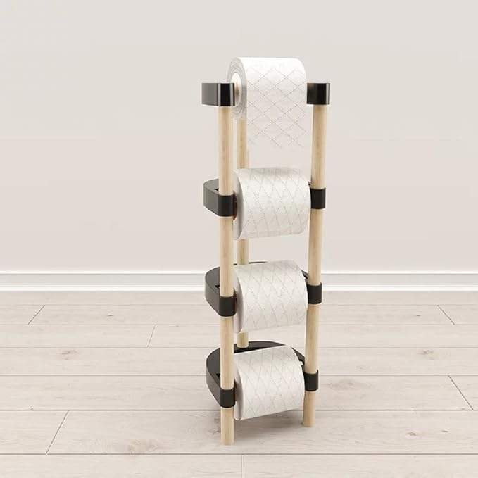 4 Askılı Ahşap Modüler Tuvalet Kağıtlığı.