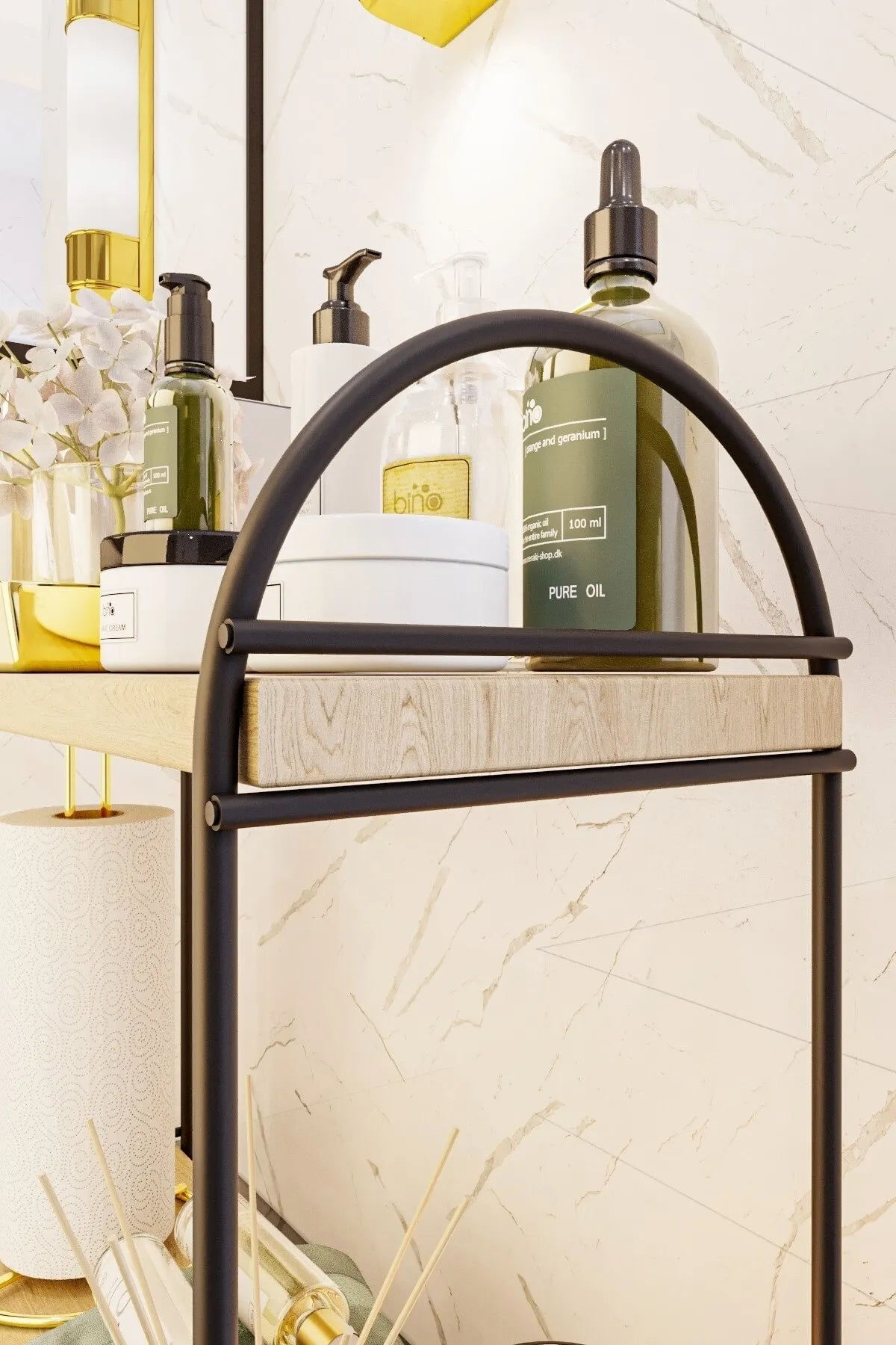 BİNO MUTFAK RAFI, SİYAH, 2 KATLI