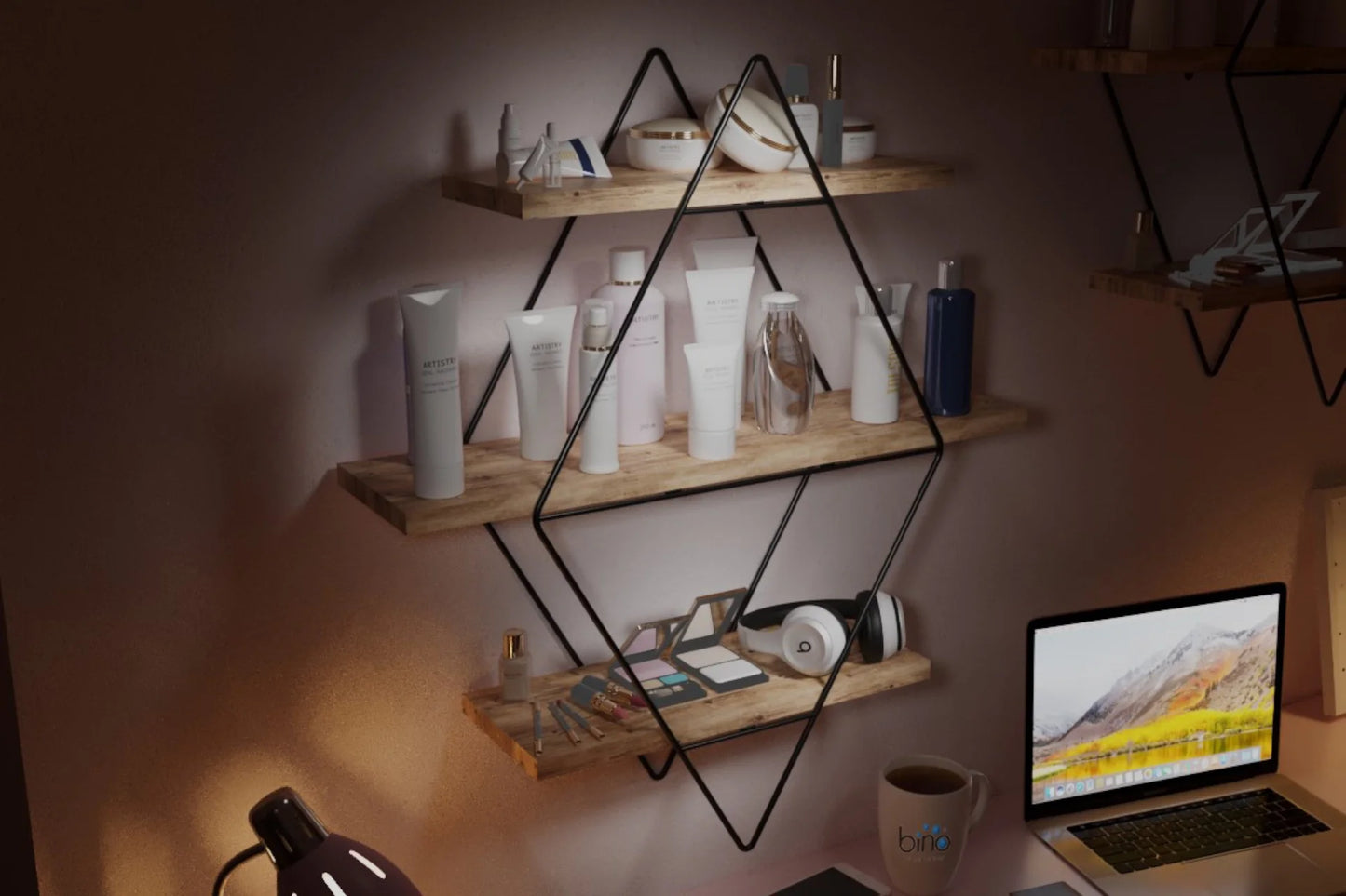 BİNO BÜYÜK BOY PRİZMA MUTFAK BANYO RAFI, SİYAH