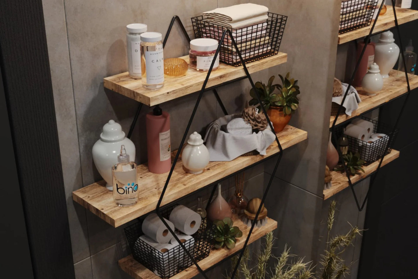 BİNO BÜYÜK BOY PRİZMA MUTFAK BANYO RAFI, SİYAH